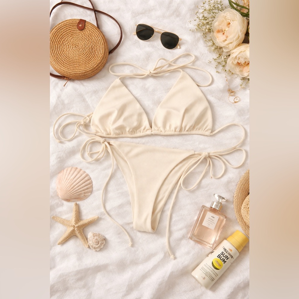 Elegant Cream Bikini Set Size S NWOT